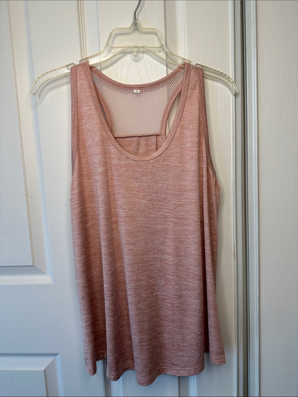 Women's Light Pink Active Mesh-Back Tank Top